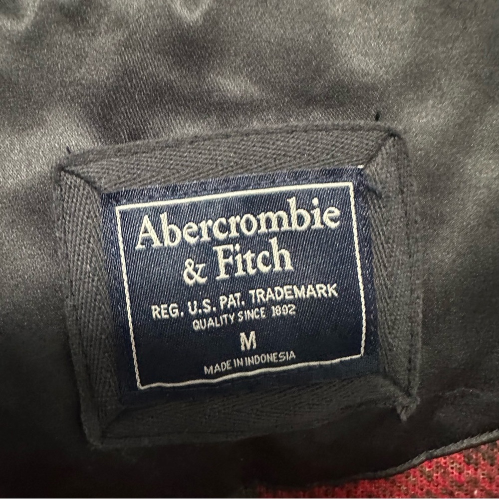 Abercrombie & Fitch buffallo plaid fleece red black size medium - Picture 7 of 11
